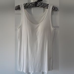 TANK TOP WHITE BUILT-IN BRA TOP L